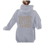 Sudadera con capucha Trust In The Lord de anime para mujer, linda manga larga cristiana, sudadera con capucha para otoño, ligera, con gráfico de Jesús, para universidad, moderna, gótica, cómoda
