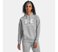Sudadera con capucha Under Armour Rival Fleece Big Logo para mujer Mod Gris Light Heather / Blanco XL