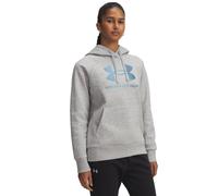 Under Armour Rival Fleece Shimmer - Sudadera con capucha para mujer, Mod Gray Light Heather/Iridescent, M
