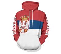 Sudadera Con Capucha Unisex 3D Para Hombres Mujeres Sudadera Con Capucha Con Estampado Insignias Geniales Bolsillos Sudadera Con Capucha Con Bandera Serbia Para Hombres Mujeres Sudadera Con Capucha S