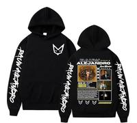 Sudadera con Capucha Unisex con Estampado de Alejandro Raw 2025, Estilo Hip Hop, Estilo Harajuku, Ropa de Calle, Unisex (1 S)