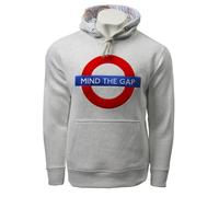 Sudadera con capucha unisex con licencia Mind the Gap™ bordada en color gris ceniza, gris (Ash Grey), XS