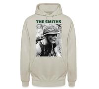Sudadera con capucha unisex con texto en alemán "The Smiths Meat is Murder" | Soldado con mensaje político en casco