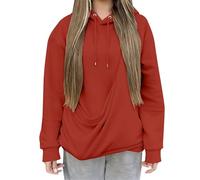 Sudadera con capucha unisex de color liso, informal, cómoda, para gatos o perros, con bolsa, para hombres y mujeres, de gran tamaño, para gatos y perros pequeños, rosso, XL