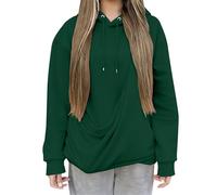 Sudadera con capucha unisex de color liso, informal, cómoda, para gatos o perros, con bolsa, para hombres y mujeres, de gran tamaño, para gatos y perros pequeños, verde, L