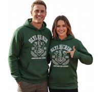 Sudadera con capucha unisex de Harry Potter Slytherin, tela de cadena y estampado abombado, sudadera con capucha con bandera de Quidditch bordada en las mangas, Slytherin, XL