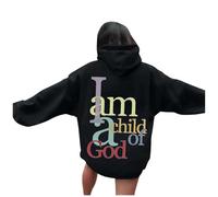 Sudadera con capucha unisex estampada "Ich bin ein Kind Gottes" | Acogedor Wear für /Winter Damen Shirt Langarm Elegant, Negro , M