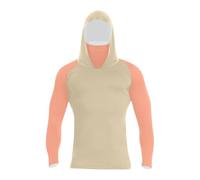 Sudadera con capucha UPF 50+ para hombre, protección solar UV, manga larga, con cubierta facial, ligera, de secado rápido, para senderismo, pesca, viajes, safari, beige, M
