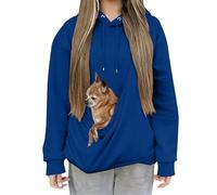 Sudadera con Capucha Y Bolsa For Mascotas Mujer De Manga Larga, For Transportar Gatos Y Perros, Bonita Camisetas De Manga Larga(Blue1,XXX-Large)