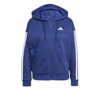 Adidas Mujer Essentials 3-Stripes Full-Zip Fleece Hoodie, Dark Blue/White, M