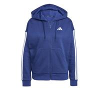 Adidas Mujer Essentials 3-Stripes Full-Zip Fleece Hoodie, Dark Blue/White, XS