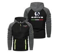 Sudadera con capucha y cremallera hombre Para Adi-v.a, Resistente y duradero al uso, Perfetto per città, scuola e università, fashion(Black,S)