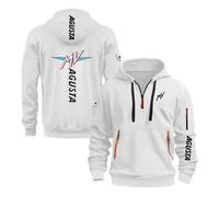 Sudadera con capucha y cremallera hombre Para M.V, No se deforma al lavar, Estilo streetwear moderno para ciudad ocio, refinados(White,L)