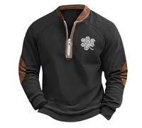 Sudadera con capucha y cremallera para hombre, casual, a la moda, holgada, con estampado 3D de San Pat, cuello con cremallera, puños y puños, suave y cómoda, para adultos, marrón, 3XL
