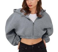 Sudadera con capucha y cremallera para mujer, chaqueta tipo cárdigan, sudadera casual de manga larga, sudadera con capucha The Shining para mujer, gris oscuro, M