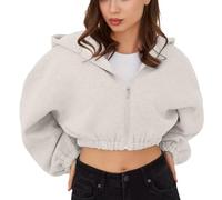 Sudadera con capucha y cremallera para mujer, chaqueta tipo cárdigan, sudadera casual de manga larga, sudadera con capucha The Shining para mujer, blanco, L