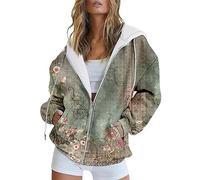 Sudadera con capucha y cremallera para mujer, sudaderas holgadas con bolsillos, chaquetas ligeras para damas, tallas grandes, cárdigans de otoño, tops, H-caqui, 6XL