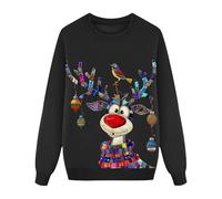 Sudadera con capucha y cuello de cuello, diseño de Papá Noel con coordinación familiar para padres e hijos, temporada de invierno, B-le negro, XXL