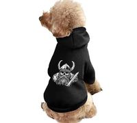 Sudadera con Capucha y diseño de Guerrero nórdico Vikingo para Perros, Ideal como Disfraz para Mascotas, para Cachorros y Gatos pequeños, medianos y Grandes.