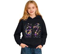 Sudadera con Capucha y Estampado de Carnaval para niños, Informal, de Manga Larga, con Bolsillo Delantero, para jóvenes (Black, 4-5 Years)