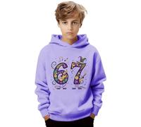 Sudadera con Capucha y Estampado de Carnaval para niños, Informal, de Manga Larga, con Bolsillo Delantero, para jóvenes (Light Purple, 4-5 Years)