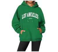 Sudadera con Capucha y Estampado de Letras para Mujer Nueva Sudadera con Capucha de Manga Larga de Calle con Cuello Redondo y Estampado de Letras para Mujer