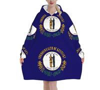 Sudadera con capucha y manta usable con la bandera del estado de Kentucky para adultos, hombres y mujeres. Regalos para mujeres.