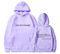 Sudadera con capucha You Are Enough Dear Person Behind Me, sudadera con capucha You Matter, para mujeres y hombres, Purple1, S