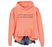Sudadera con capucha You're Only As Cool As You Treat People You're Only As Cool As You Treat People, Naranja-2, L