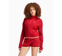 Sudadera con cremallera adidas Originals Cable Knit Firebird para mujer Rojo L