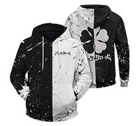Sudadera con Cremallera de Anime Unisex Sudadera con Capucha de Manga Larga Cosplay de Black Clover Jersey Negro con el Emblema del Toro para fanáticos de Asta