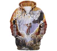 Sudadera con Cremallera de Estilo étnico Indio Unisex Sudadera con Capucha de Manga Larga Sudadera Personalizada con Bolsillos Novedad