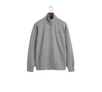 GANT Hombre Sudadera con cremallera y escudo normal Gris moteado L