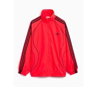 Sudadera con cremallera Oversize adidas Originals Teamgeist Adicolor para mujer Rojo M