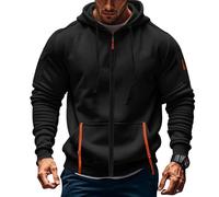 Sudadera con cremallera para hombre con capucha con cremallera integral chaquetas transpirable deporte manga larga chaqueta media temporada caliente con bolsillo abrigo barato casual con capucha de