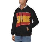 Sudadera con Cremallera para Hombre España Bandera Nacional Clásico Cómodo Top Chaqueta Manga Larga con Puños Acanalados Ideal Fin De Semana Estilo Clásico del Reino Unido Sudaderas De Trabajo