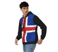 Sudadera con Cremallera para Hombre Islandia Bandera Nacional Clásico Cómodo Top Chaqueta Manga Larga con Puños Acanalados Ideal Fin De Semana Estilo Clásico del Reino Unido Sudaderas De Trabajo