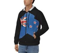 Sudadera con Cremallera para Hombre Nueva Zelanda Bandera Nacional Clásico Cómodo Top Chaqueta Manga Larga con Puños Acanalados Ideal Fin De Semana Estilo Clásico del Reino Unido Sudaderas De Trabajo