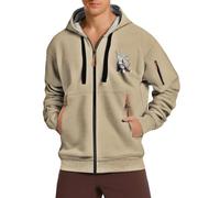 Sudadera con cremallera para hombre - Sudadera ligera de gran tamaño para hombre con cordón y bolsillos, camiseta deportiva con estampado, camiseta básica de manga larga, sudadera clásica para el
