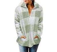 Sudadera con cremallera para mujer, sudadera con capucha para mujer, cuello en V, abrigo de color Patchwork Tops de manga larga, tops al aire libre, forro polar con dos bolsillos, abrigo cálido con