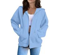 Sudadera con cremallera para mujer, sudadera con capucha personalizada para hombres y mujeres, diseña tu propia foto con texto, azul celeste, 3XL