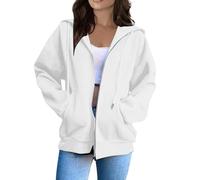 Sudadera con cremallera para mujer, sudadera con capucha personalizada para hombres y mujeres, diseña tu propia foto con texto, blanco, M