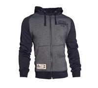 Sudadera con cremallera 'Slough' Hombre LONSDALE XXL marino / azul moteado / gris / rojo