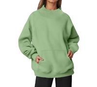 Sudadera con Cuello Alto, Bolsillos en los Hombros y Forro Polar, Jersey ex | Sudadera Blanca Mujer Sin Capucha Camisetas Fucsia Violeta Botella Fiesta V Crema Daisy Tejida Online Sweatshirts