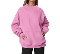 Sudadera con Cuello Alto, Bolsillos en los Hombros y Forro Polar, Jersey ex | Sudadera Blanca Mujer Sin Capucha Camisetas Fucsia Violeta Botella Fiesta V Crema Daisy Tejida Online Sweatshirts