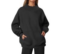 Sudadera con Cuello Alto, Bolsillos en los Hombros y Forro Polar, Jersey ex | Sudadera Blanca Mujer Sin Capucha Camisetas Fucsia Violeta Botella Fiesta V Crema Daisy Tejida Online Sweatshirts