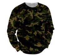 Sudadera con cuello redondo, sudadera camuflaje de manga larga casual elegante para entrenamiento con cuello redondo, sudadera militar elástica suave, ropa de camuflaje ligera y cómoda para deportes