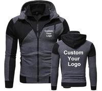 Sudadera con Doble Cremallera Personalizada para Hombre, Moda De Otoño e Invierno, Personaliza Tu Logotipo En Una Chaqueta con Capucha, Ropa Deportiva Estilo Único Dark Grey,XL