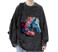 Sudadera con Estampado 3D de Caballos Salvajes para Mujeres/Hombres Camiseta de Manga Larga Acogedora Otoño Invierno Jersey Pullover Tops