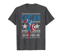 Sudadera con Estampado de Estrellas feas de Capitán América de Marvel Camiseta, Hombre, Jaspeado Oscuro, 6XL